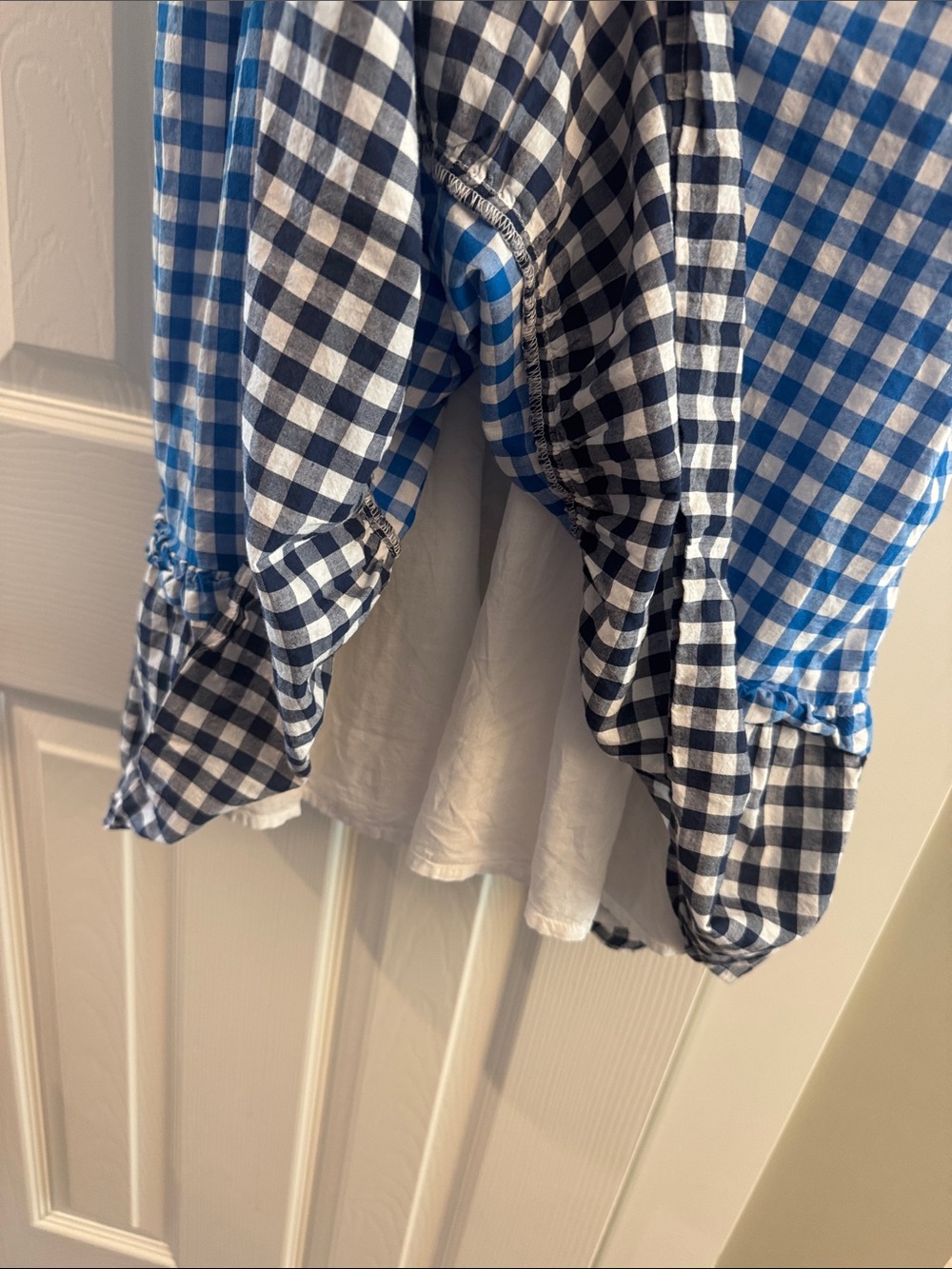 Draper James Blue and White Gingham Midi Dress - Picture 3 of 5